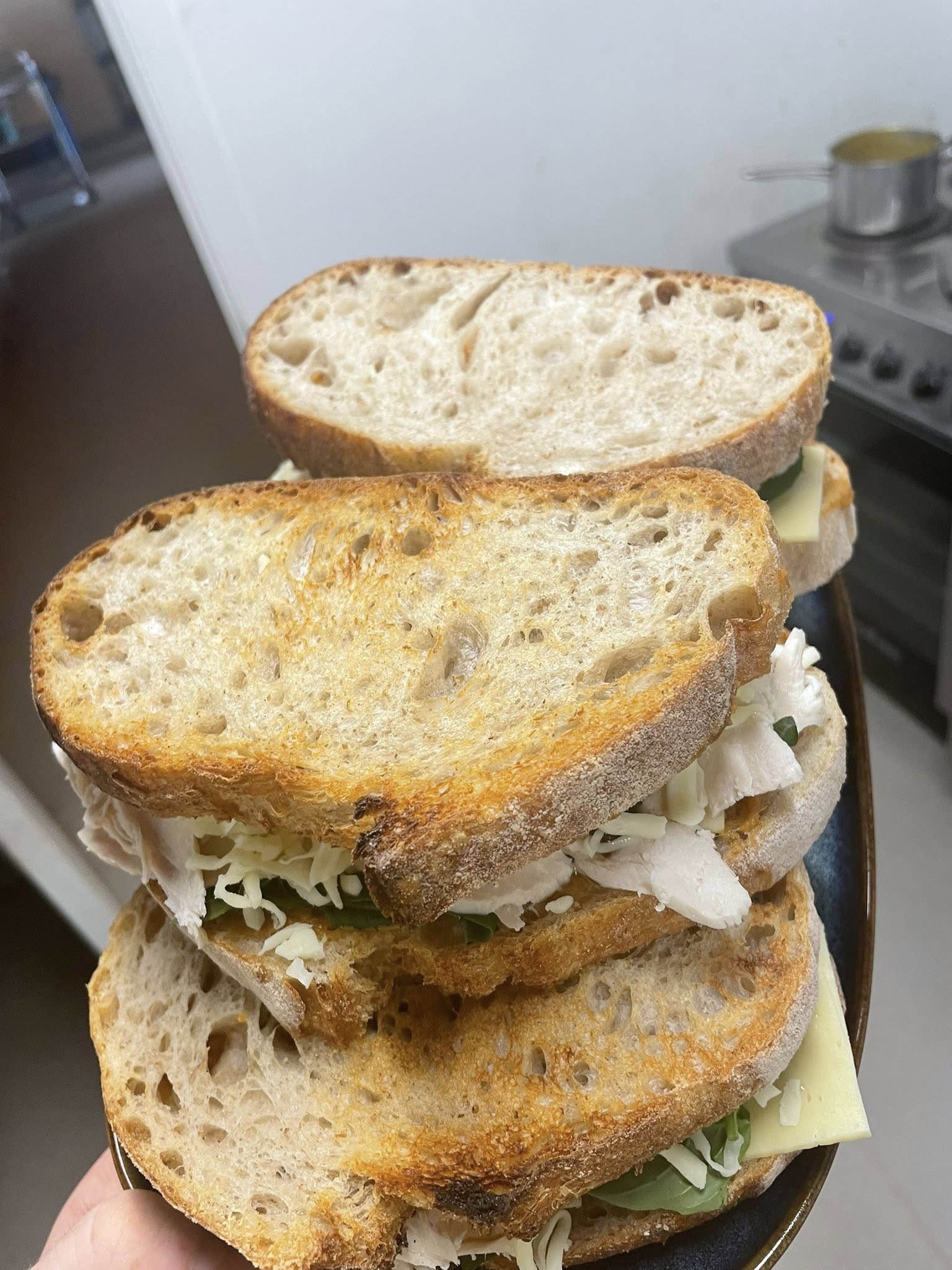 Stacked artisan sandwich